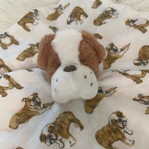 Mud Pie Bulldog Print Baby Blanket with Plush